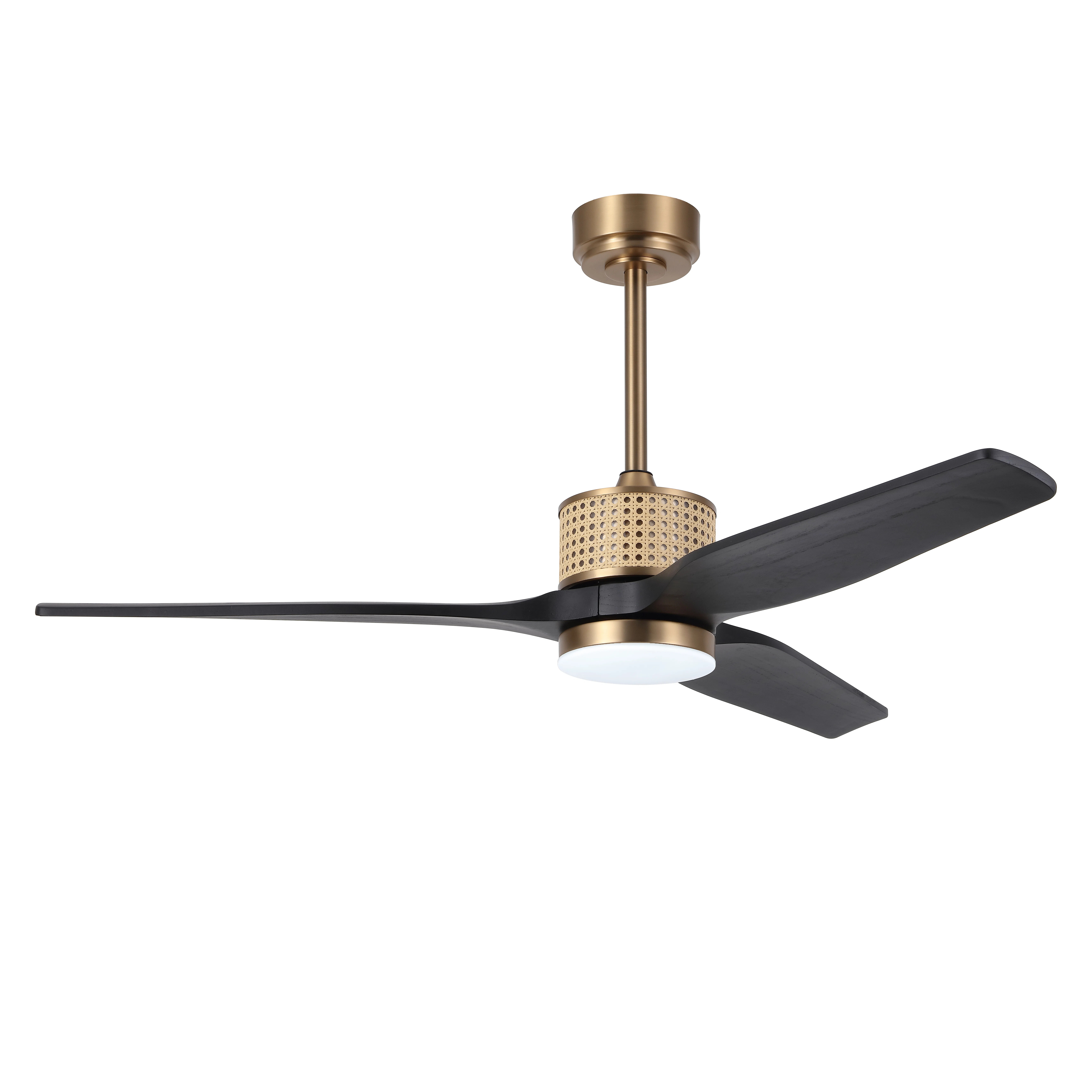 52 In. 3 Solid Wood Blades Indoor Ceiling Fan With Led Light | Wayfair North America