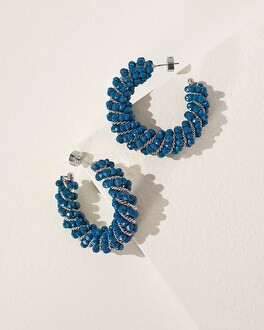 Teal Beaded Hoop Earrings | Chico's