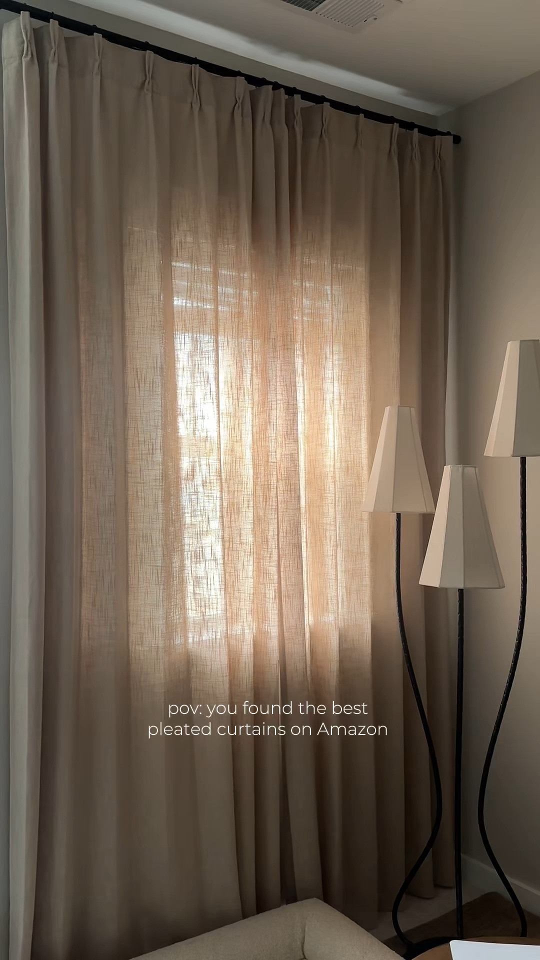 these pleated curtains are so good especially for the price! I got mine in the color light khaki! 

#LTKHome