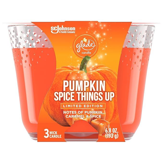 Glade Candle Pumpkin Spice, Fragrance Candle Infused with Essential Oils, Air Freshener Candle, 3... | Amazon (US)