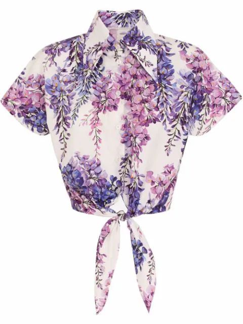 Dolce & Gabbana Wisteria-print Cropped Shirt  - Farfetch | Farfetch Global