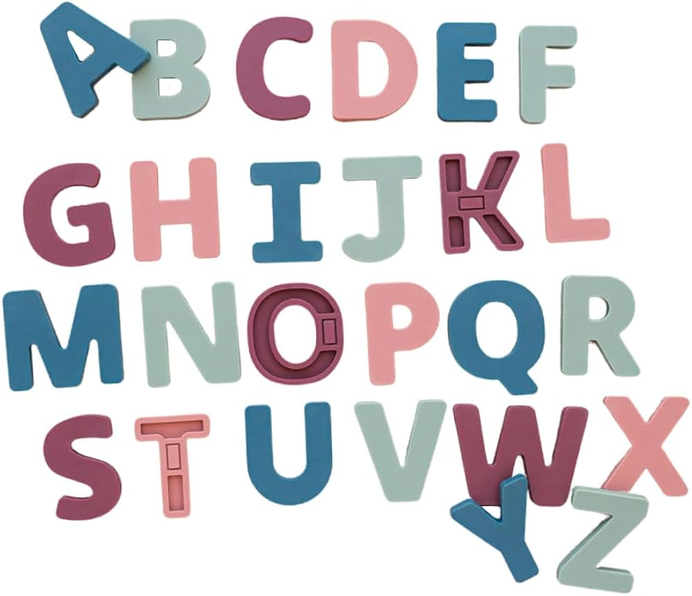 RayPlay Food-Grade Silicone Uppercase ABC Magnetic Alphabet Letters - 26 PCS Educational Multicol... | Amazon (US)