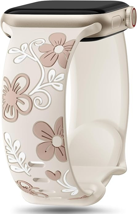 Witzon Floral Band Compatible with Apple Watch Bands For Women 40mm 41mm 38mm 42mm 44mm 45mm 46mm... | Amazon (US)
