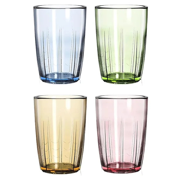 BAKER DEPOT 14oz Durable Acrylic Tumblers, Stackable Unbreakable Reusable Shatterproof Glasses, S... | Walmart (US)
