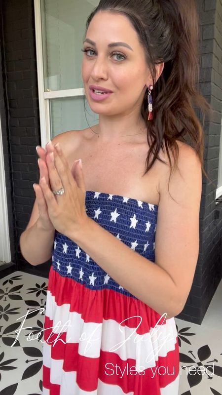 July 4th, outfit, American flag fashion, Independence Day, July forth fashion, American flag, petite fashion, mom style, American flag dress, dresses, swimwear, vacation style, vacation fashion, motherhood, mom style 