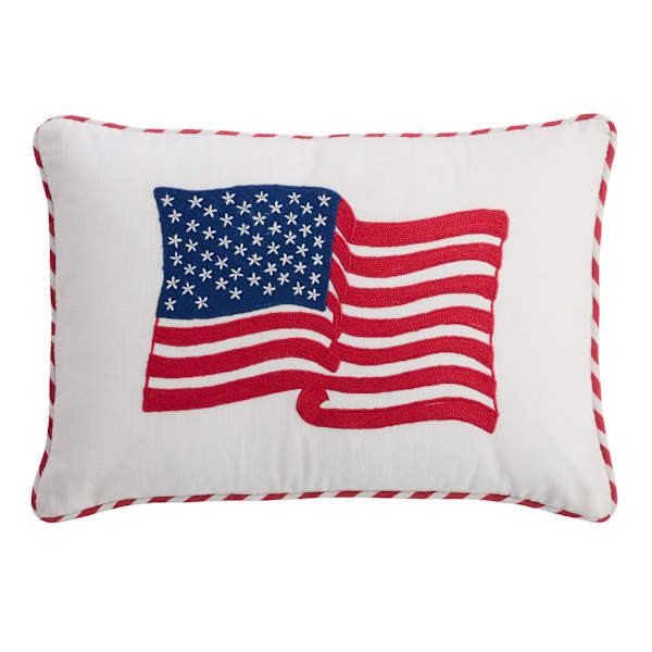 Waving Flag Lumbar Outdoor Throw Pillow, 14x20 | At Home