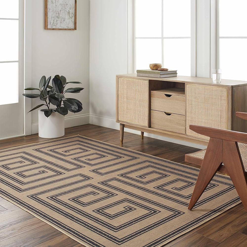 Hauteloom Coty Recycled Material Living Room, Bedroom Machine Washable Area Rug - Brown, Black, G... | Amazon (US)