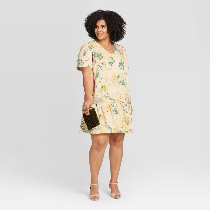Women's Plus Size Short Sleeve Ruffle Hem Dress - A New Day™ | Target