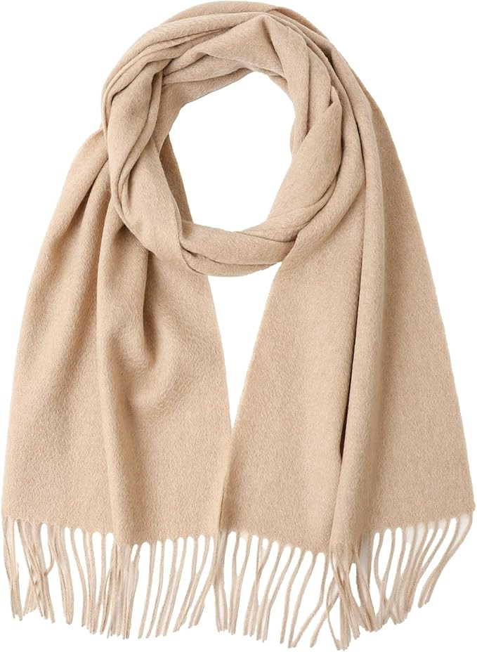 100% Cashmere Tassel Scarf for Women and Men, Unisex Winter Warm Long Scarves, Large Travel Blank... | Amazon (US)