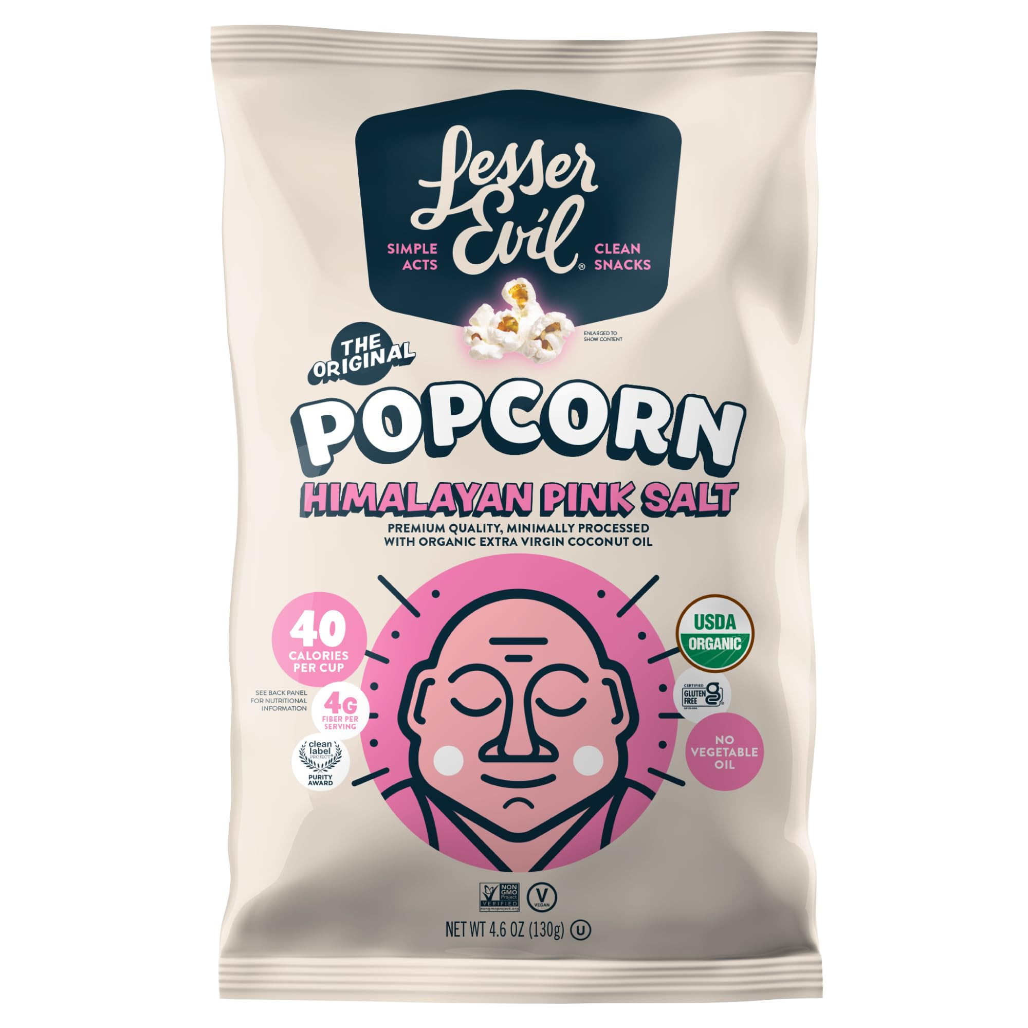 LesserEvil Popcorn, Himalayan Pink Salt, 4.6 Oz | Amazon (US)