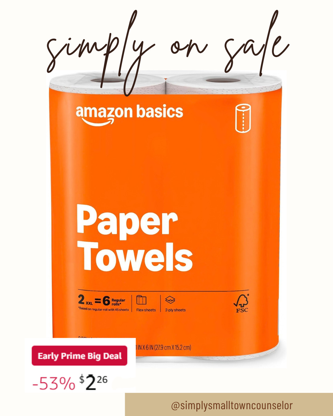Simply on Sale 🛒 Paper towels aren’t the most exciting find, but **53% off** is! These Amazon Basics paper towels are an Early Prime Big Deal for just **$2.26** right now. A good time to stock up! 🤍 

 #LTKHome #LTKSaleAlert