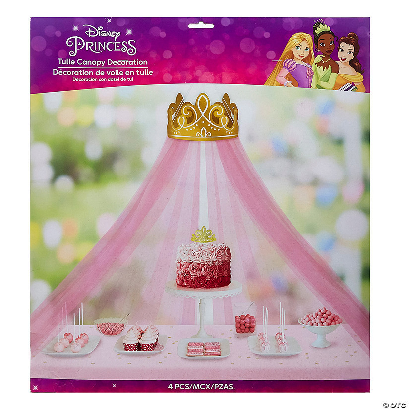 90" x 12 1/4" Disney Princess Collection™ Gold Crown with Tulle Canopy Decoration | Oriental Trading Company