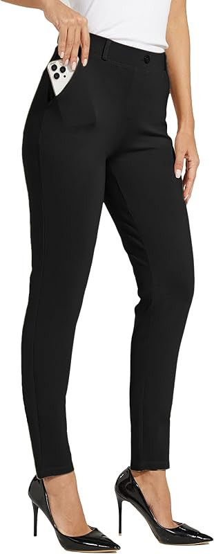Willit Women's Yoga Dress Pants Skinny Work Slacks Slim Fit Stretch Office Casual Pants Petite/Re... | Amazon (US)