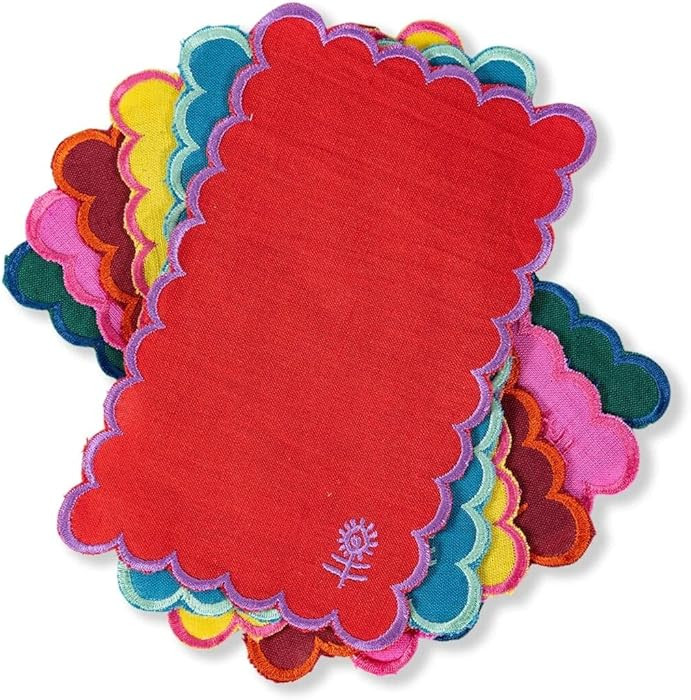 Furbish Icon Dinner Napkins - Scalloped Napkins for Dinner, Cocktail & Tea Party, Holiday & Weddi... | Amazon (US)