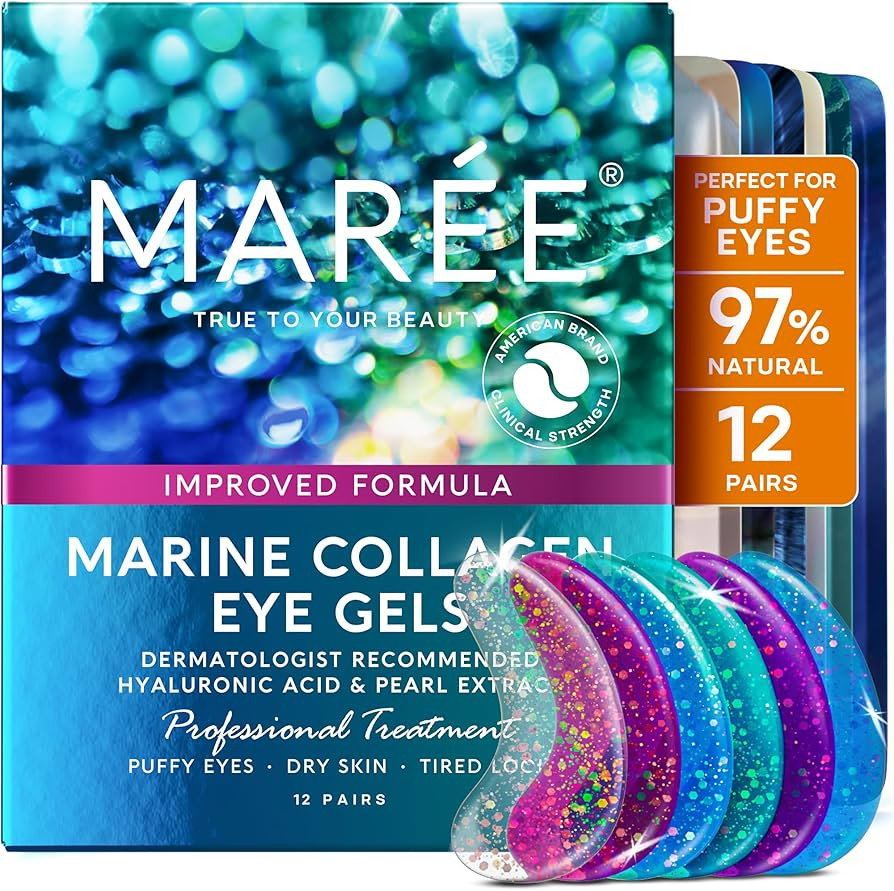 MAREE Eye Gels - Under Eye Patches for Puffy Eyes and Dark Circles with Natural Marine Collagen &... | Amazon (US)