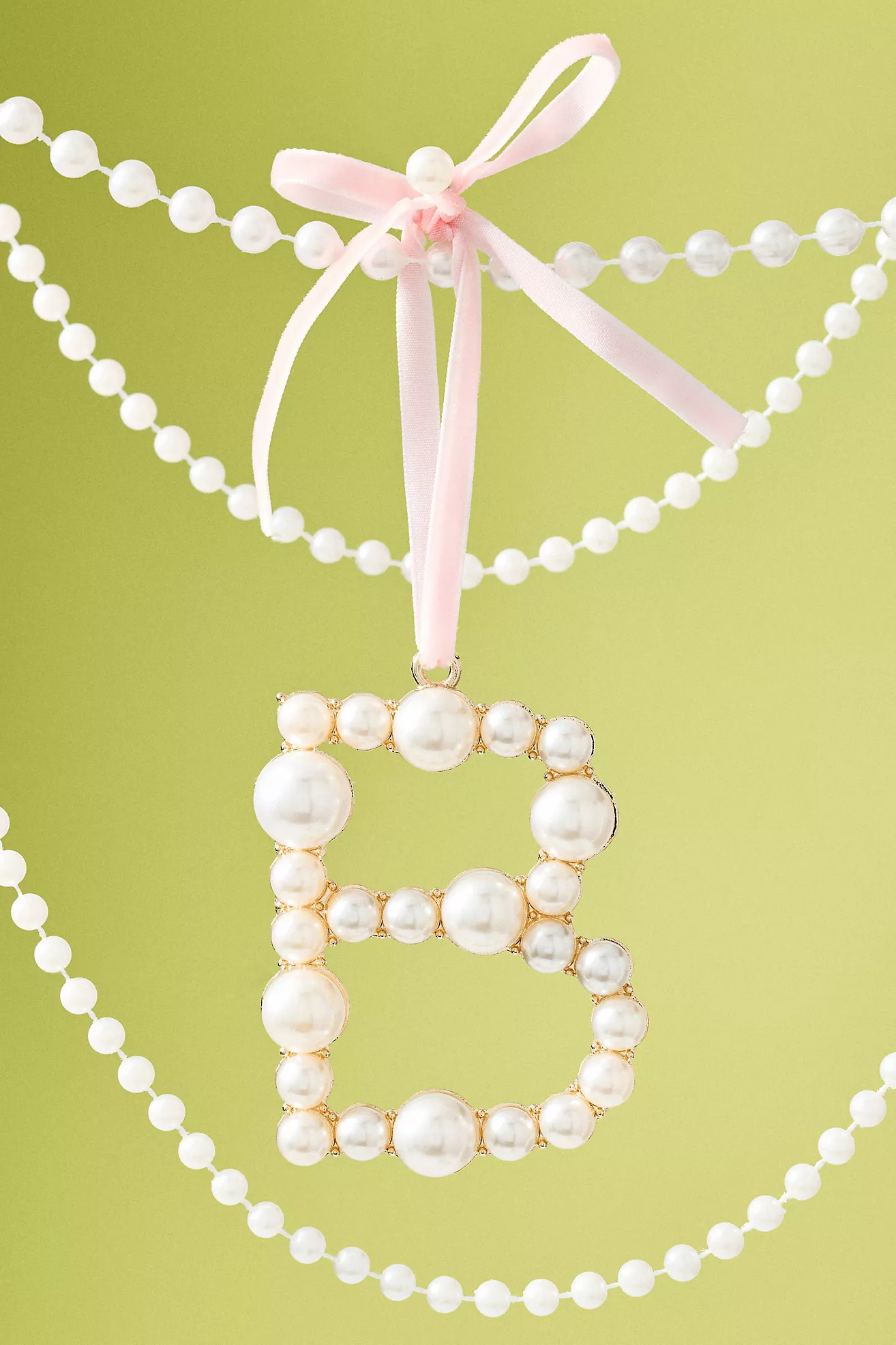 Pearl Monogram Ornament | Anthropologie (US)