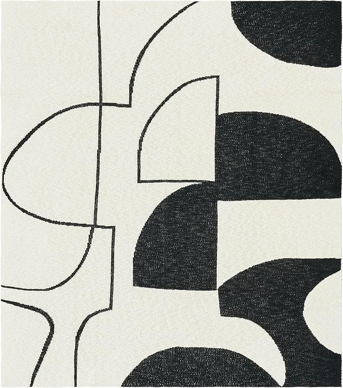 SAFAVIEH Home Collection Cleon Black/Ivory Cotton 50 x 60 Decorative Accent Throw Blanket | Amazon (US)