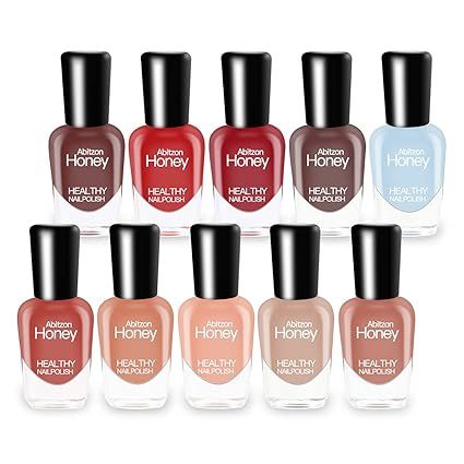 Abitzon New Nail Polish Set (10 Bottles) - Non-Toxic Eco-Friendly Easy Peel Off & Quick Dry Water... | Amazon (US)