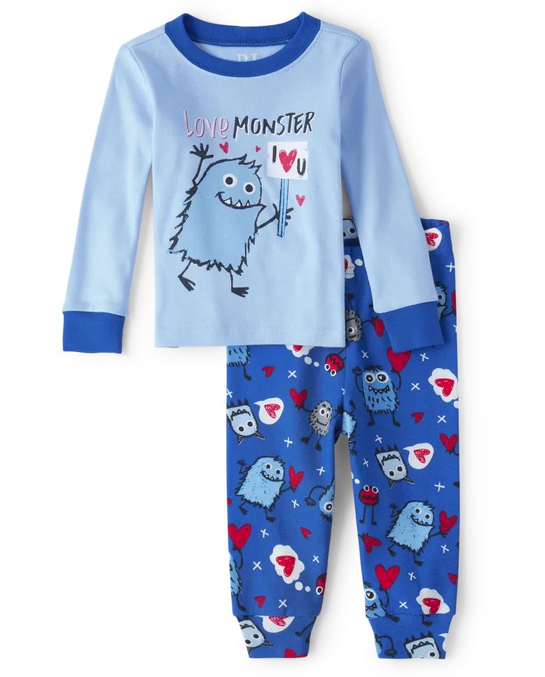 Baby And Toddler Boys Monster Snug Fit Cotton Pajamas - edge blue | The Children's Place