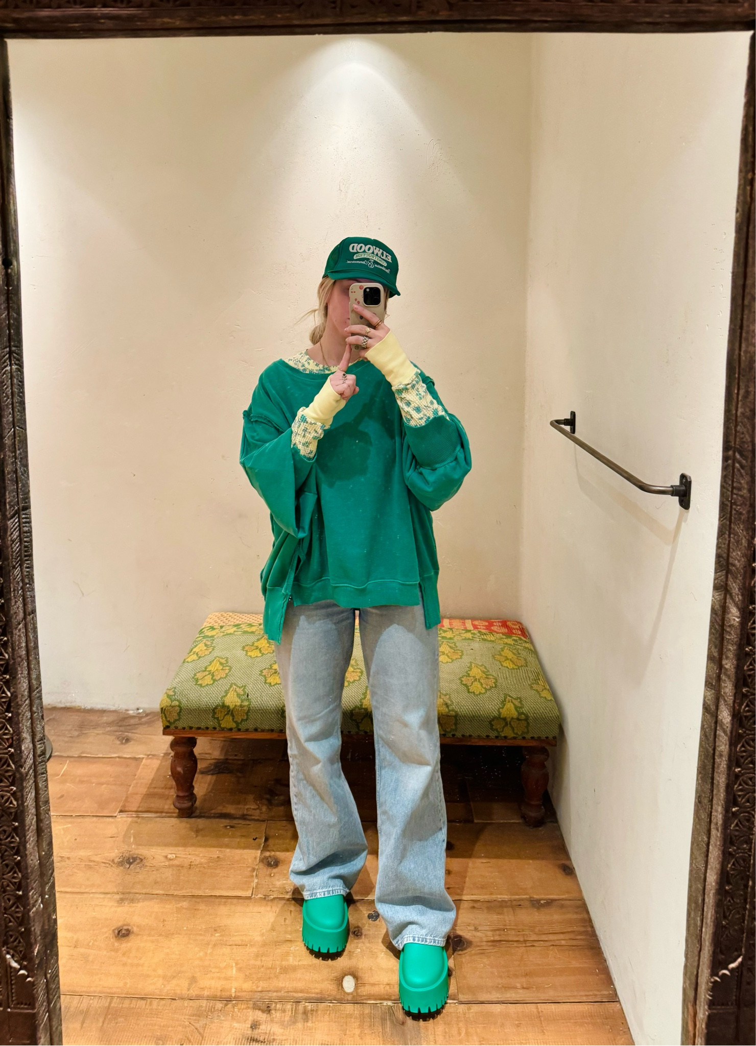 So far today, I’ve been called a leprechaun, green bean, and a pickle 🥒 

Sweatshirt / L
Thermal / M
Jeans / run small, size up

Free people, FP, camden sweatshirt, pretty little thermal, thermal layering, baggy jeans, tinsley baggy jean, jeffery campbell, clog, rubber clog, trucker hat, elwood vintage, outfit of the day, street style, ootd, when you wear FP

#LTKSeasonal #LTKSpringSale #LTKstyletip