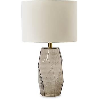 Signature Design by Ashley Taylow Contemporary 23.5" Glass Table Lamp, Light Brown | Amazon (US)