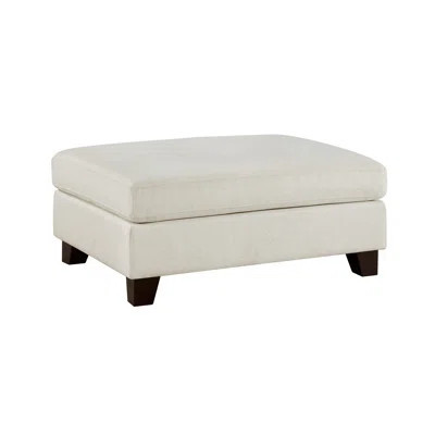 Fabric Upholstered Ottoman Cushion Seat Modern Living Room Furniture 1Pc Solid Wood Legs | Wayfair North America