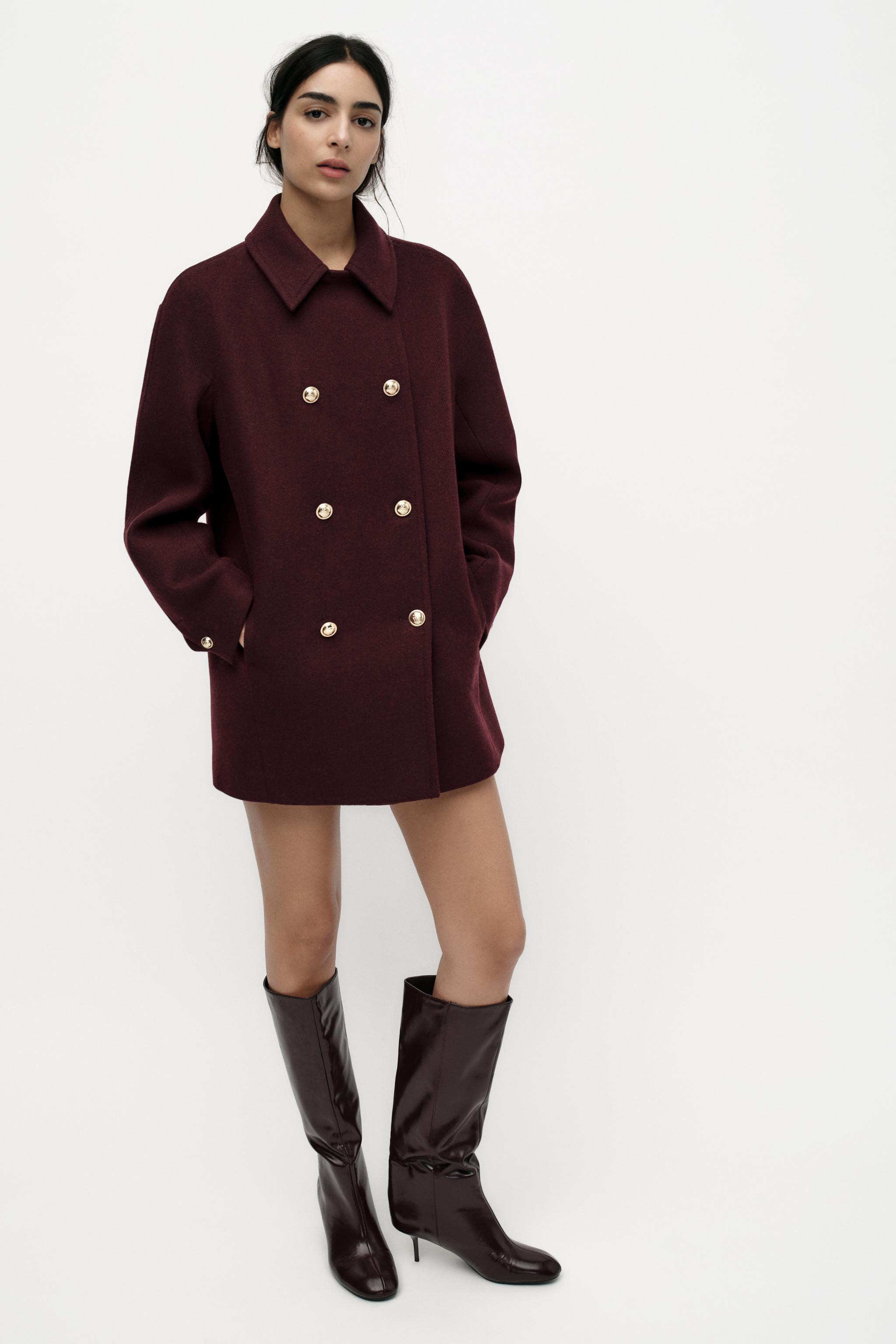 DOUBLE BREASTED WOOL BLEND KNIT COAT | Zara US