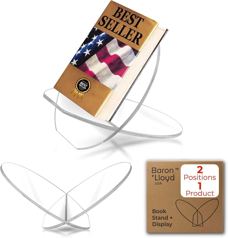 B+L USA Acrylic Book Stand - Clear Acrylic Book Holder - Premium Acrylic Book Stands for Display ... | Amazon (US)