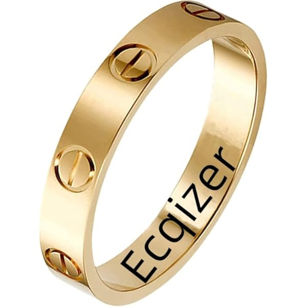 sxzqarw Love Rings with Screw Design, Band Rings Gold 18k Titanium Steel Wedding Jewelry Anniversary | Amazon (US)