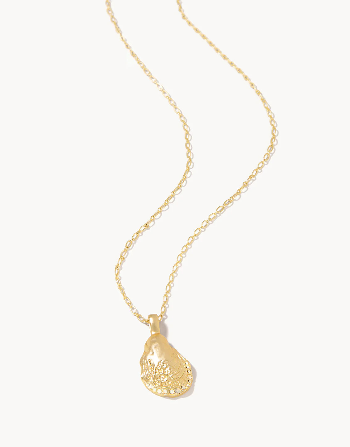 Petite Oyster Necklace 18" White Opal | Spartina 449