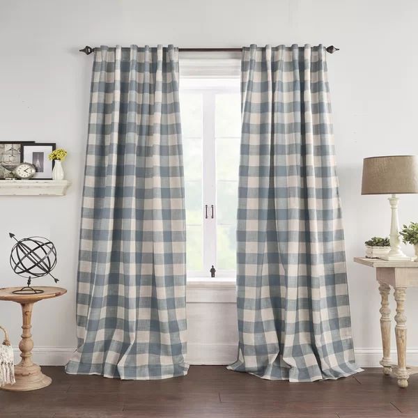 Conor Plaid Linen Blackout Thermal Single Curtain Panel | Wayfair North America
