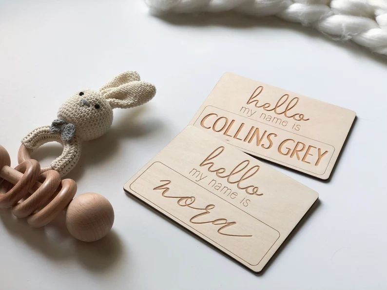 Hello My Name Is Tag | Newborn Announcement | Newborn Name Tag | Newborn Name Sign | Etsy (US)