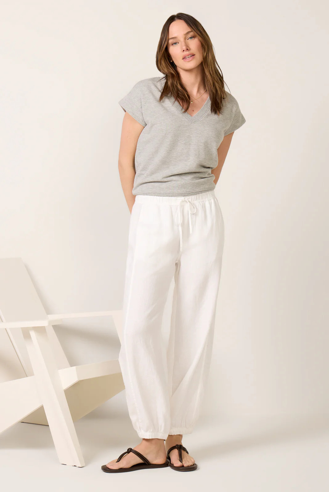 Melody Micro Linen Balloon Pant | Evereve