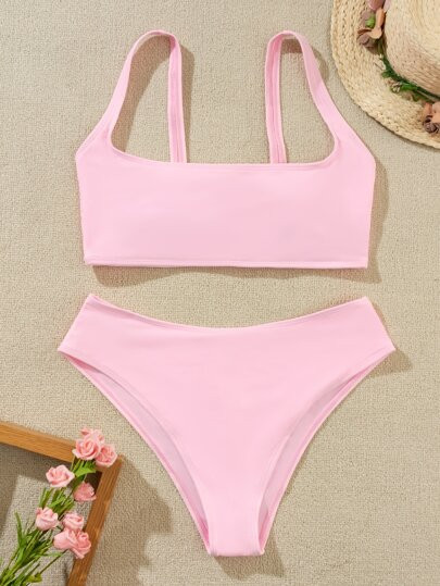 Square Neck Bikini Swimsuit | SHEIN