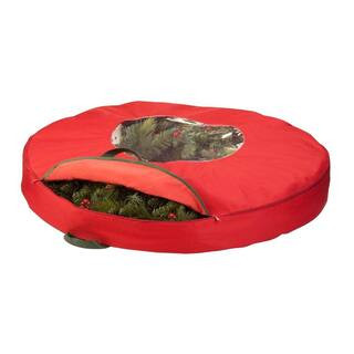 36 in. Artificial Canvas Wreath Storage | The Home Depot