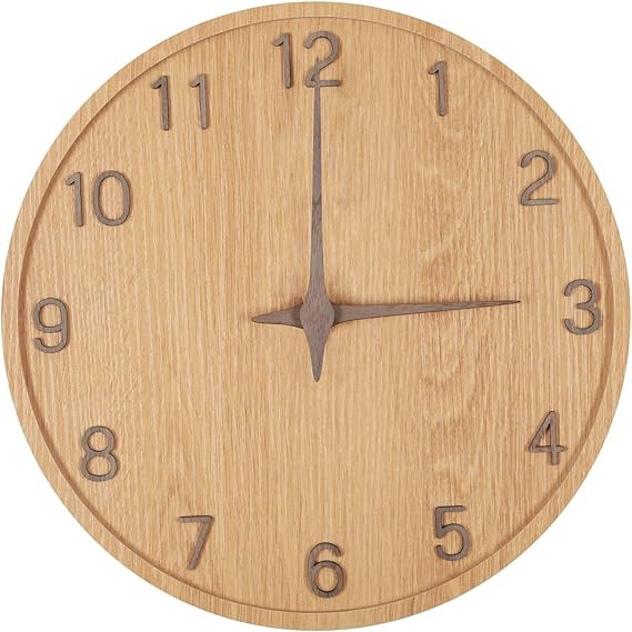 Codcaw Wall Clock - 12" Wooden, Silent, Battery Operated, Non Ticking Wall Clock for Living Room ... | Amazon (US)