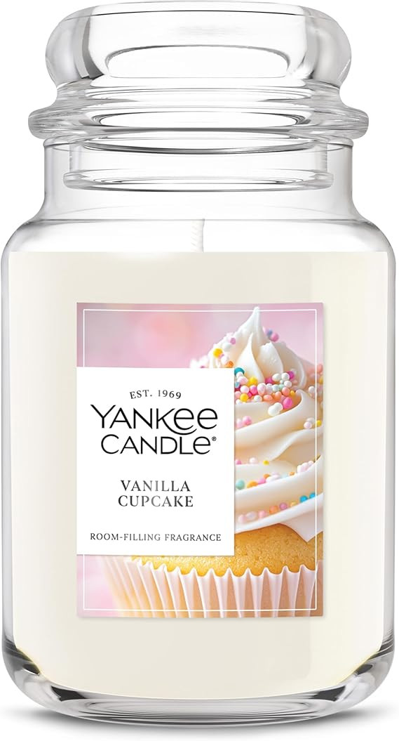 Yankee Candle Vanilla Cupcake, Scented Candle, 22oz Large Jar with up to 150 Hour Burn Time, Gift... | Amazon (US)
