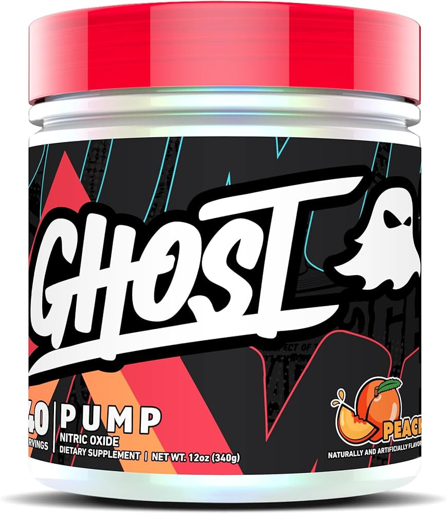 GHOST Pump Nitric Oxide Powder, Peach - 40 Servings - Sugar-Free & Stim-Free Pre-Workout Suppleme... | Amazon (US)