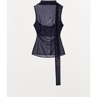 Zara - Tulle Scarf Top - Blue - L - Woman | Zara US