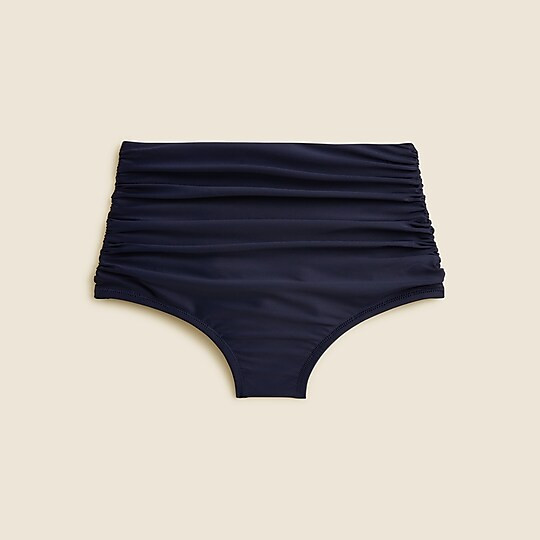Ruched high-rise full-coverage bikini bottom | J. Crew US