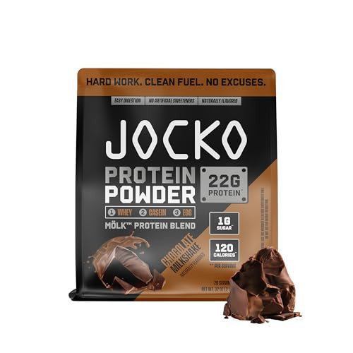 Jocko Fuel Mölk Whey Protein Powder 22g Protein - Low Sugar Monk Fruit Blend - Muscle Recovery & Growth, Packaging May Vary (26 Servings, Chocolate Milkshake) | Amazon (US)