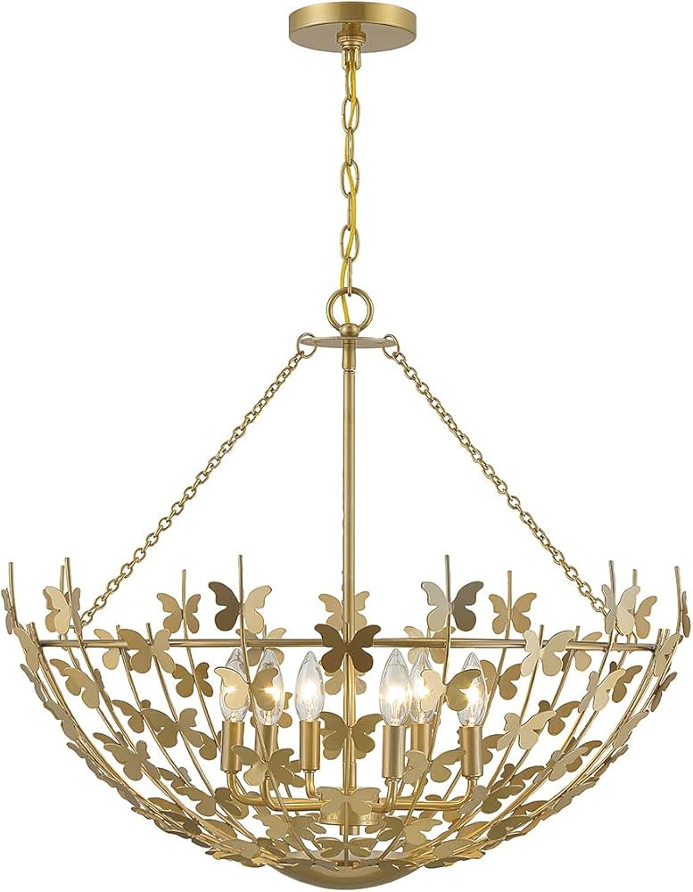 Savoy House 7-4199-6-171 Birch Modern Bohemian/Eclectic Open Bowl-Shaped Metal Butterflies Pendan... | Amazon (US)