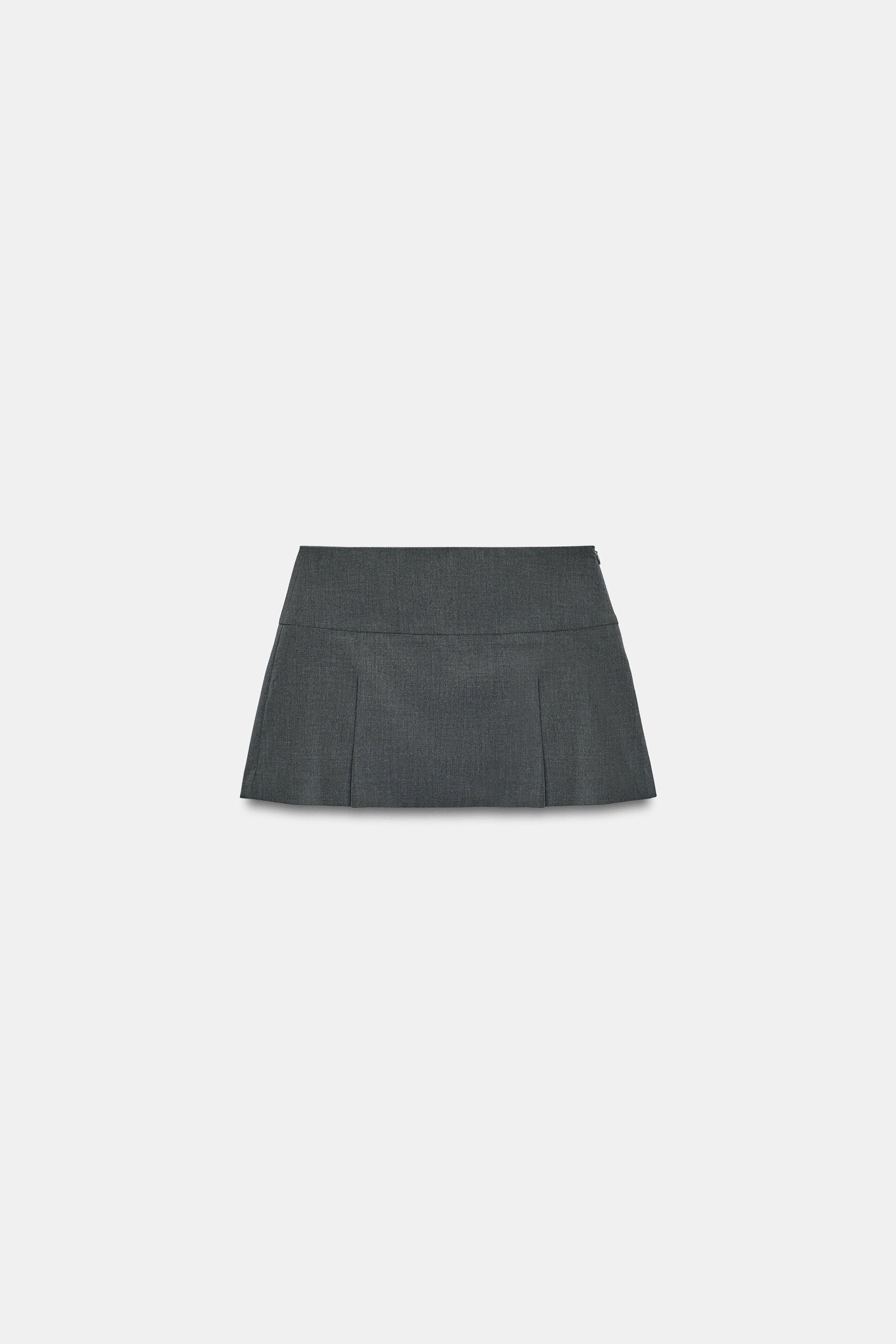 Zara - Pleated Skort - Dark Grey - Xl - Woman | Zara UK