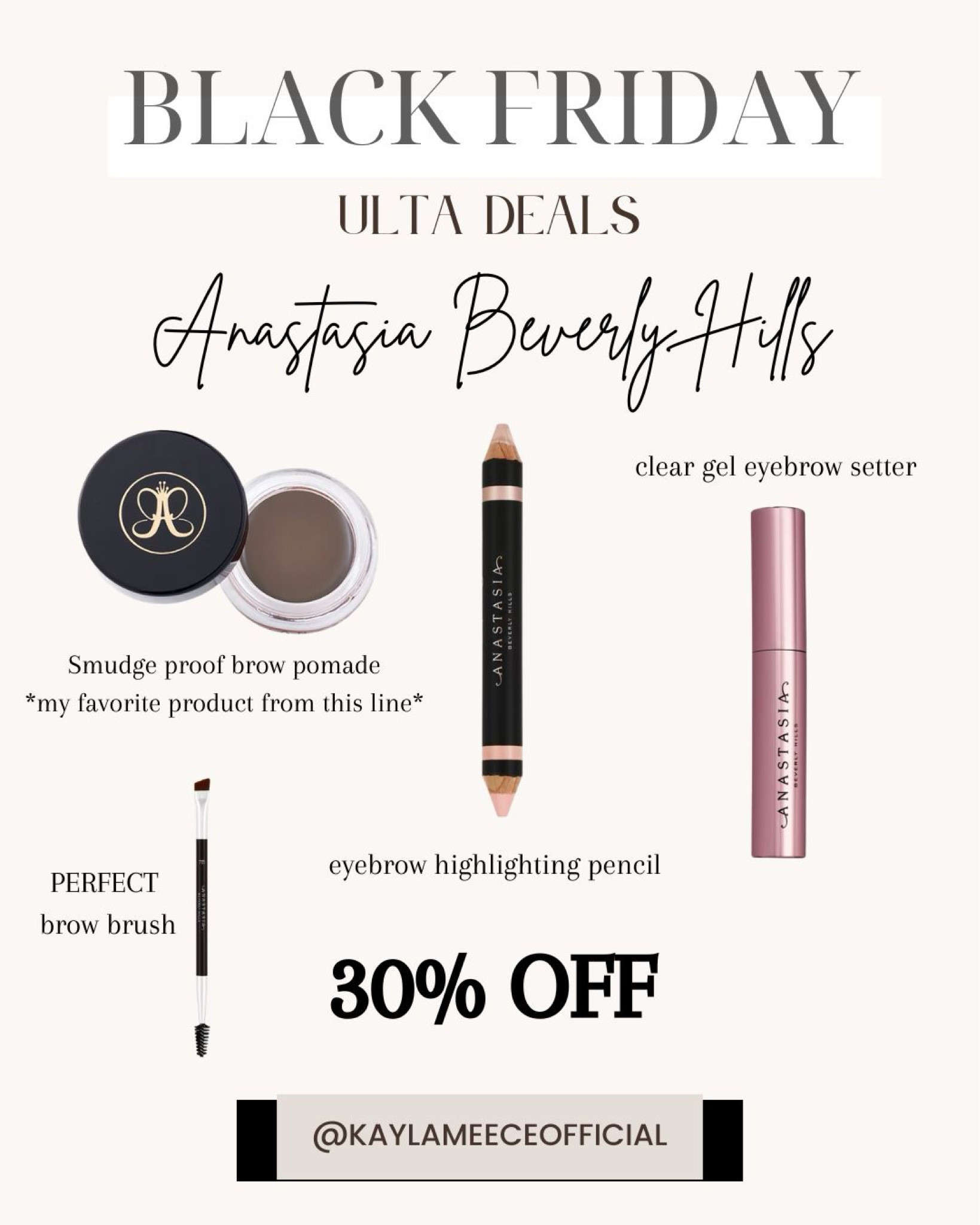 Ulta Black Friday Deals - Anastasia Beverly Hills 30% Off!

#giftguide #giftguideforher #ultasale #ultadeals #bestblackfridaydeals #holidayshopping #giftideas #fungiftideas #makeupdeals #ultablackfriday #anastasiabeverlyhills #perfumesale #giftsforher #giftsformom #giftsforsister #giftsforfriend #whiteelephantgifts #cybersales #cyberdeals #stockingstuffer 

#LTKCyberWeek #LTKSaleAlert #LTKGiftGuide