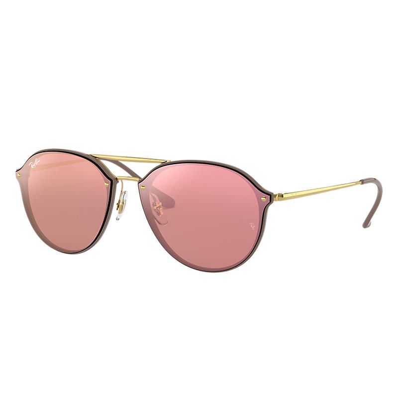 Ray-Ban Men's Blaze Double Bridge Gold Sunglasses, Pink Lenses - Rb4292n | Ray-Ban (US)
