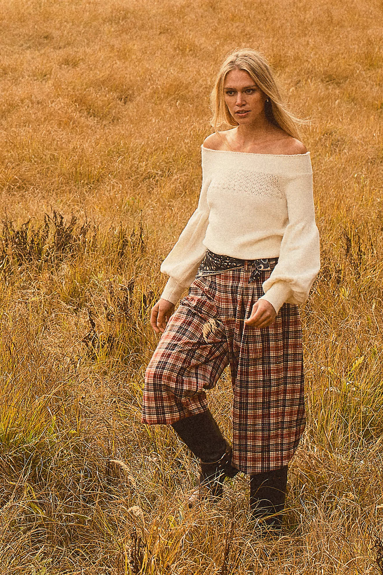 By Anthropologie Off-Shoulder Ruffle-Edge Sweater | Anthropologie (US)