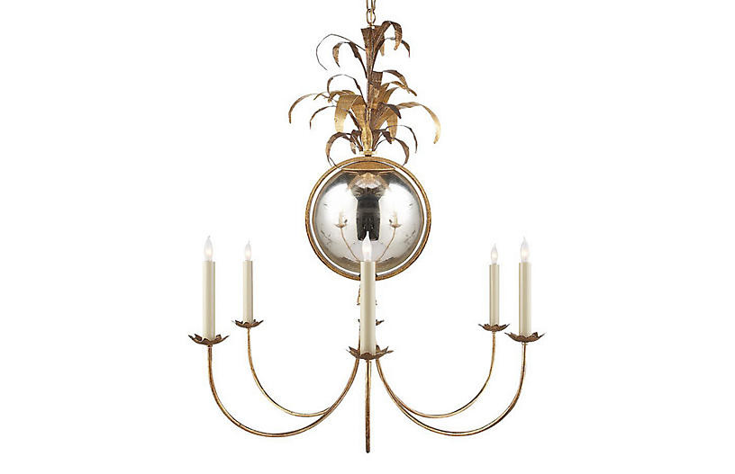 Gramercy Medium Chandelier, Gilded Iron | One Kings Lane