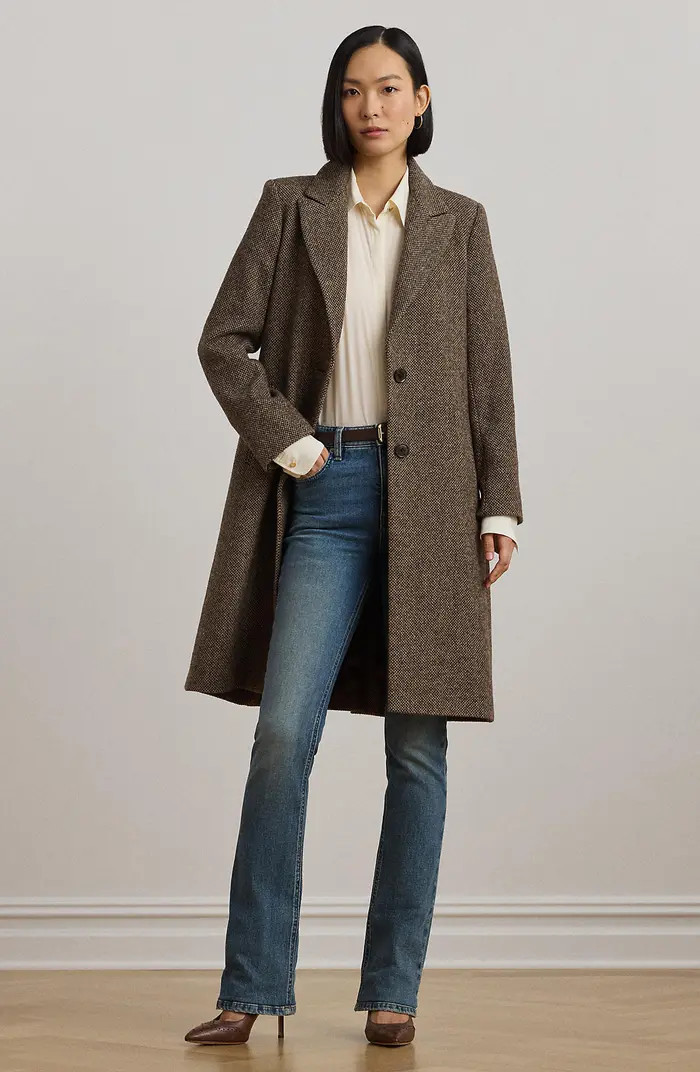 Lauren Ralph Lauren Wool Blend Tweed Coat | Nordstrom | Nordstrom