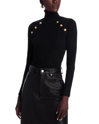 Button Trim Turtleneck Sweater - Exclusive | Bloomingdale's (US)