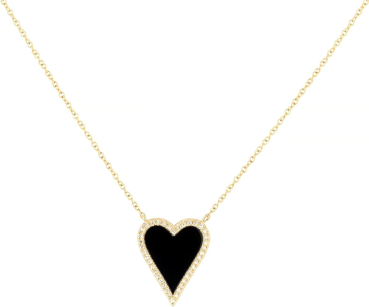 Heart Necklace for Women Trendy Preppy Jewelry Gold Plated Love Heart Pendant, Heart Paperclip Ch... | Amazon (US)